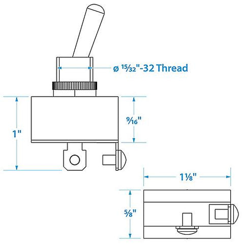 Toggle Switch, 2-Position OFF/(Momentary ON)