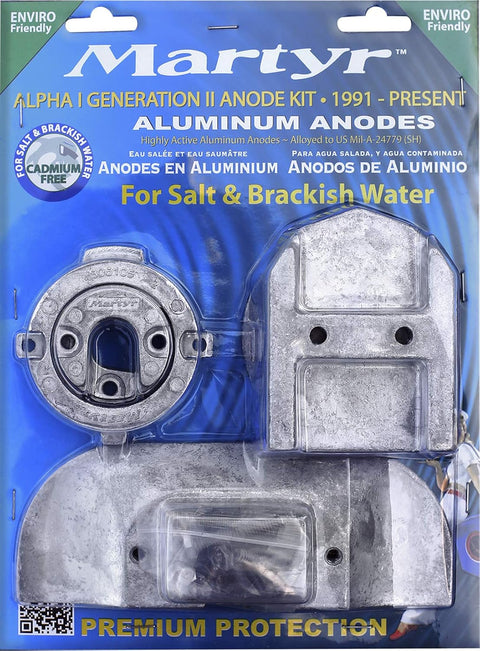 Aluminum Anode Kit For Mercury Alpha I Gen II Drives 1991-Present