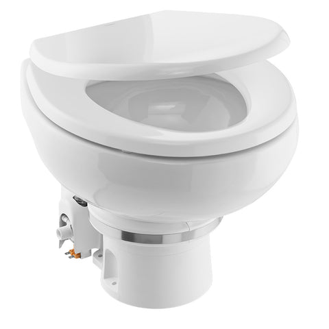 Dometic MasterFlush 7160 White Electric Macerating Toilet w/Orbit Base, Raw Water Flush - 12V [9610007274]