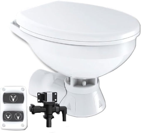Commodore Quiet Flush Electric Toilet - Rear Macerator w/Solenoid Valve - Regular Size [CM3RMT]